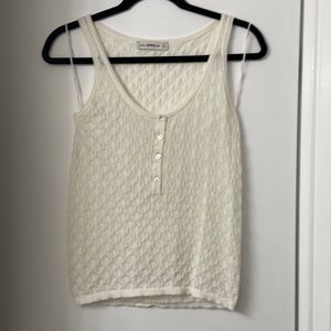 Zara “knit” white tank top